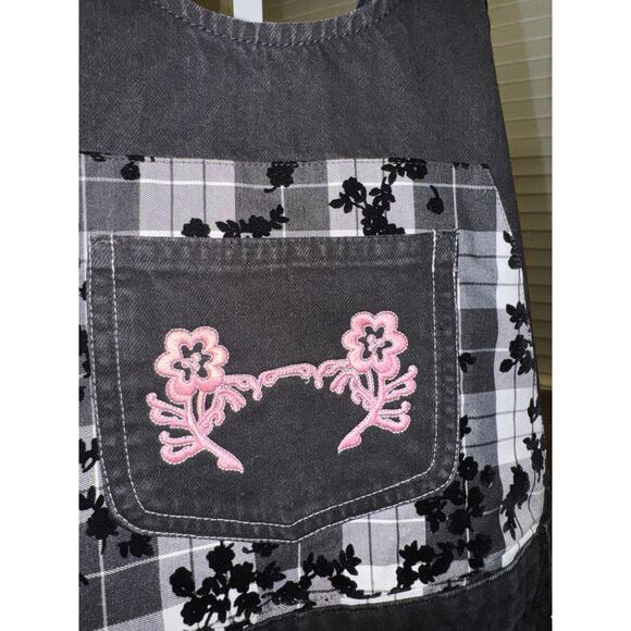 NWT Upcycled Zara Black Denim Overalls Size XSM-SM - 1-2 QUICK SHIP - Picture 4 of 6